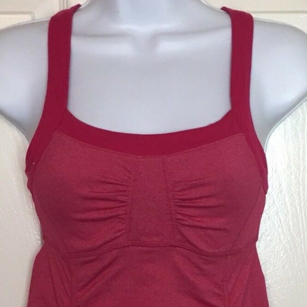 Athleta XXS Criss Cross Back Dark Pink Tank Top